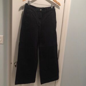 Everlane Navy Wide-Leg cropped Pants